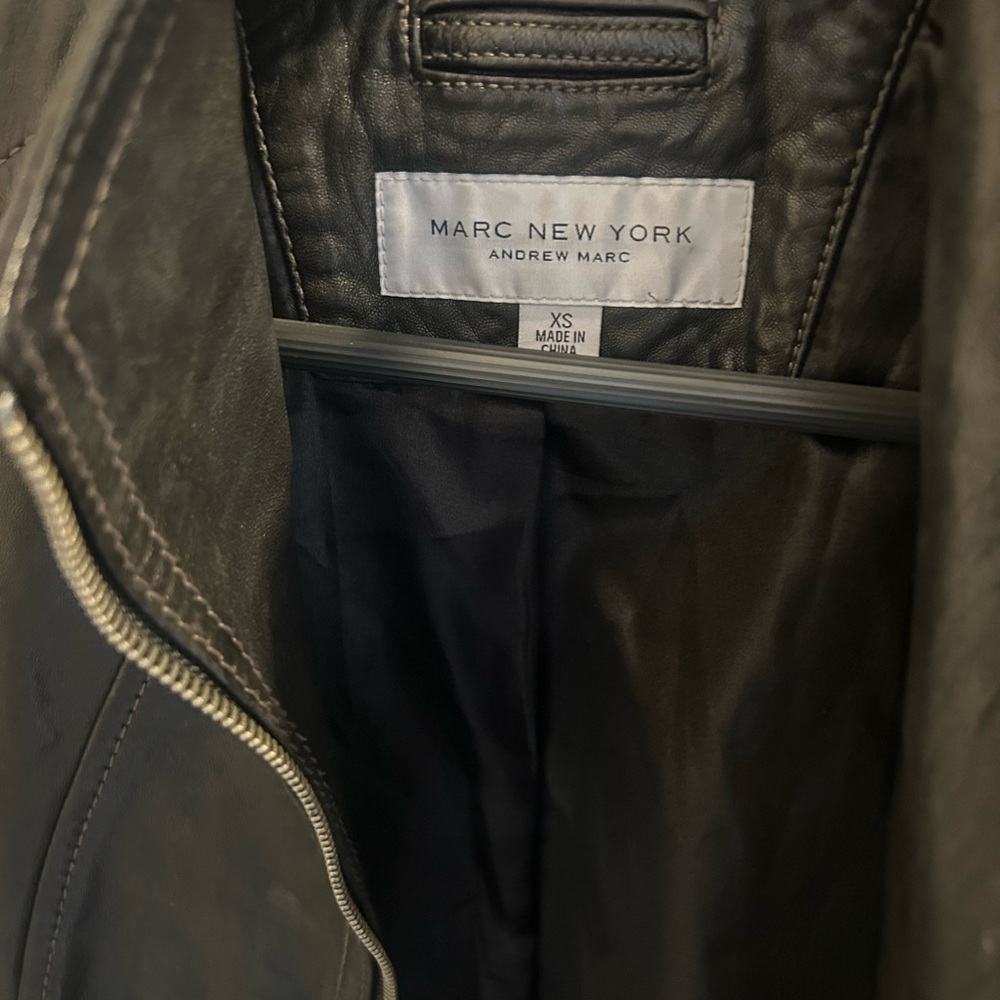 Marc New York Black Leather Jacket - Picture 3 of 5